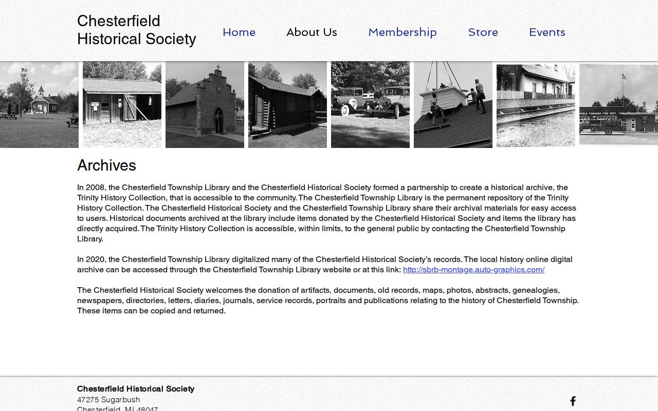 Chesterfield Township city directory historical society archive partnership
