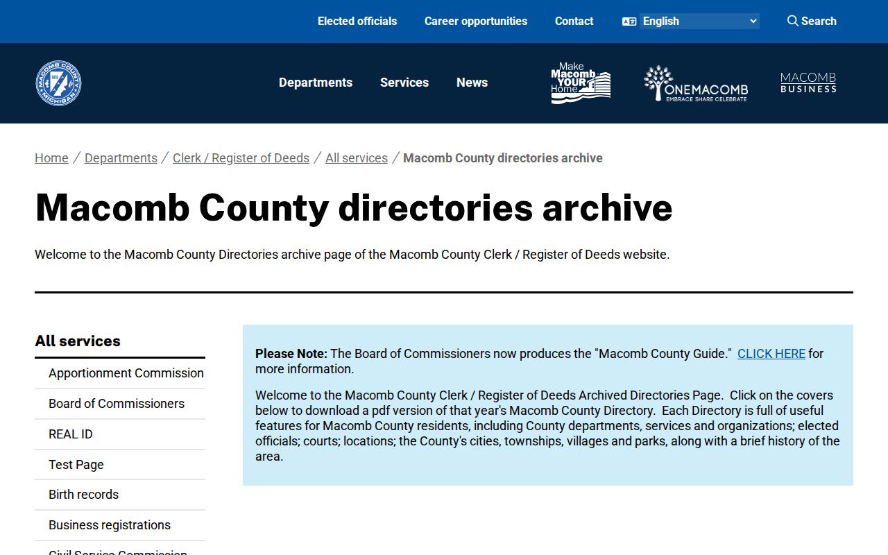 Chesterfield Township city directory Macomb County archive page