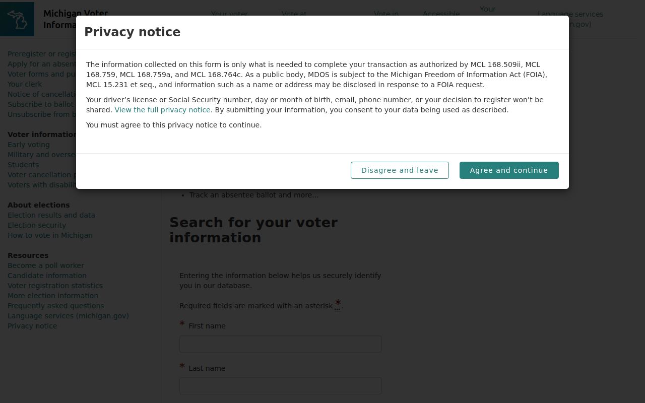 Chesterfield Township residents directory voter lookup